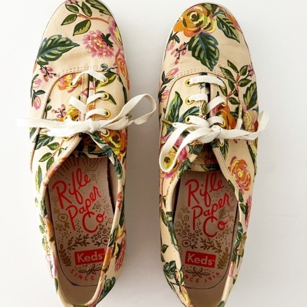 Keds Rifle Paper Co. Jardin Paris Pink Floral Shoes Size 9